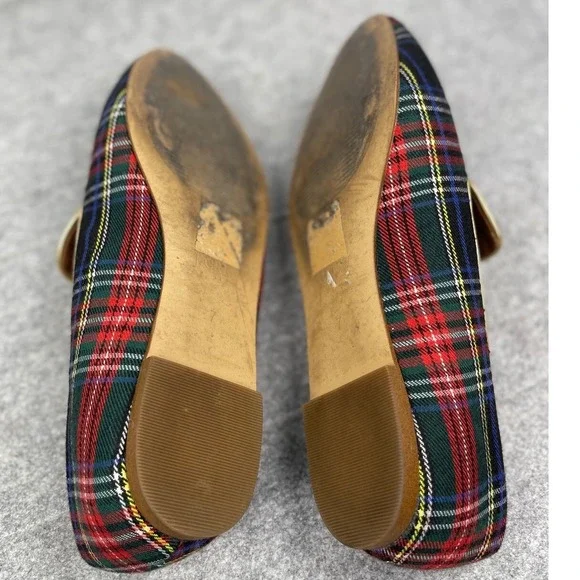 J‎ Crew Factory Plaid Flats Womens 7 Preppy Academic Tartan Slip On Shoes - Picture 15 of 15